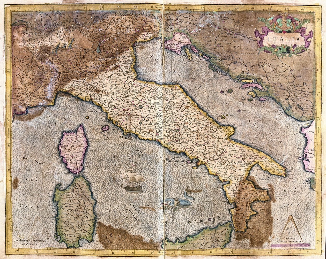 Italia de Gerardus Mercator