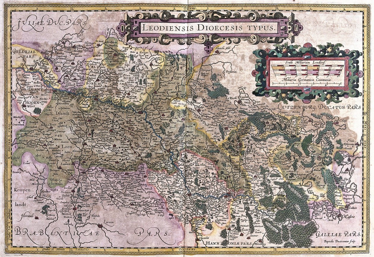 Lieja, Bélgica (grabado) de Gerardus Mercator