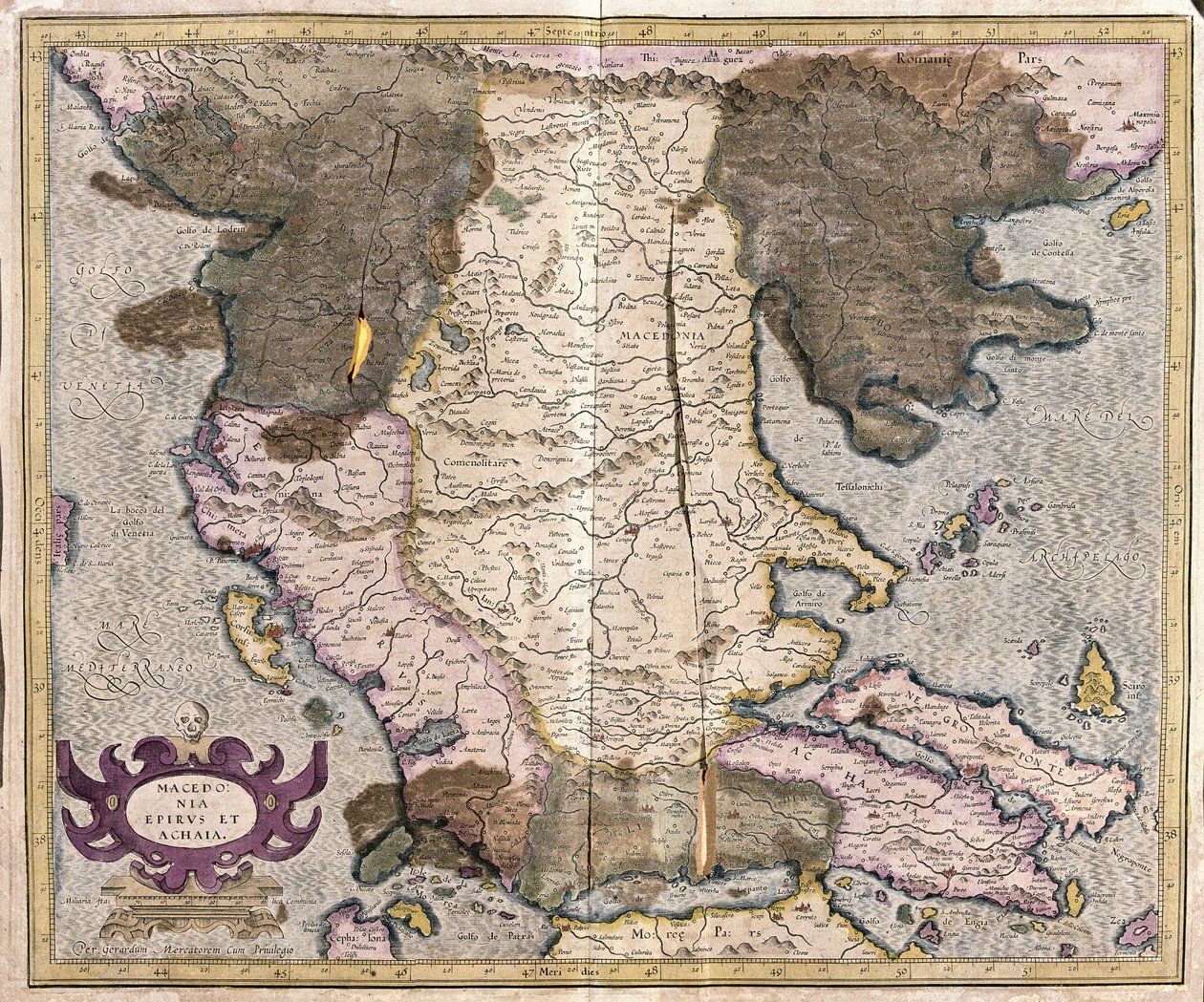 Macedonia y Grecia (grabado) de Gerardus Mercator