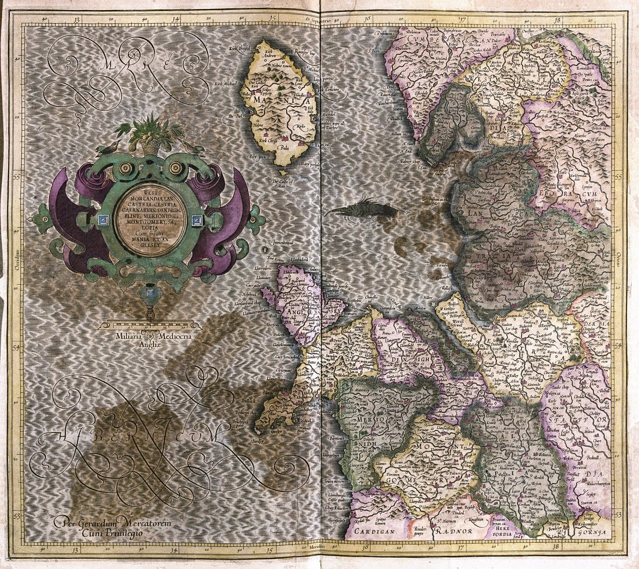 Noroeste de Inglaterra de Gerardus Mercator