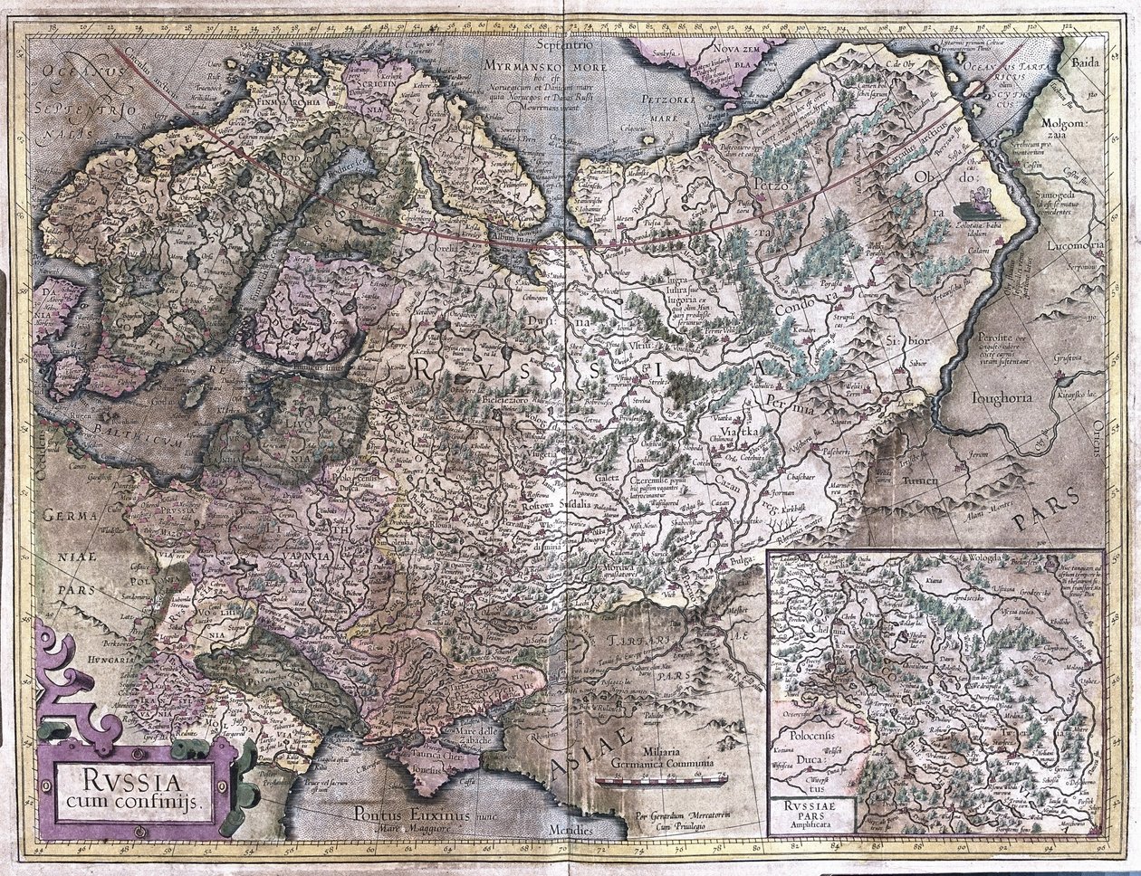 Rusia (grabado) de Gerardus Mercator