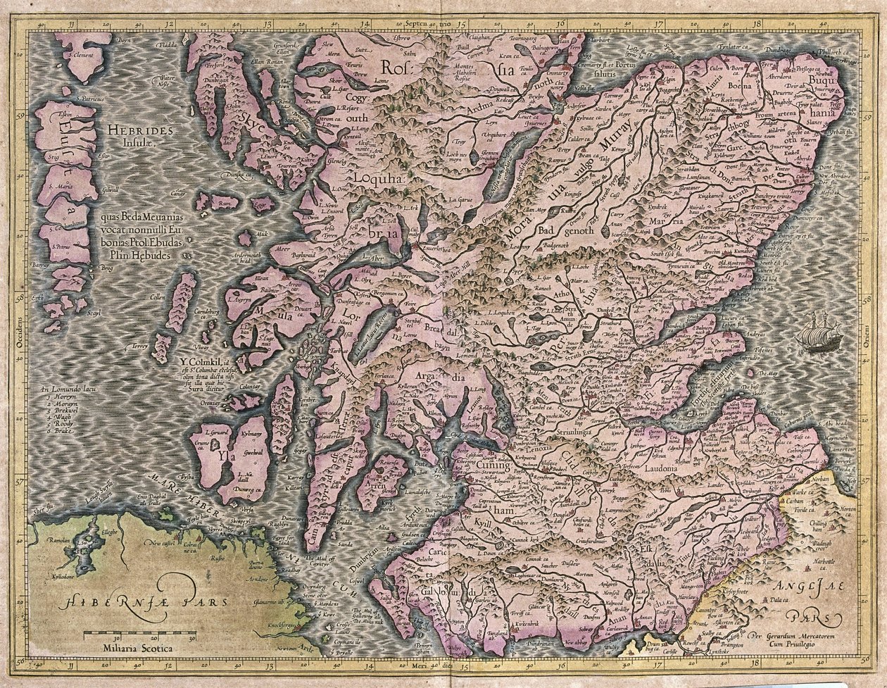 Escocia, Gran Bretaña de Gerardus Mercator