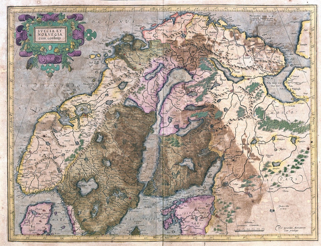 Suecia y Noruega (grabado) de Gerardus Mercator
