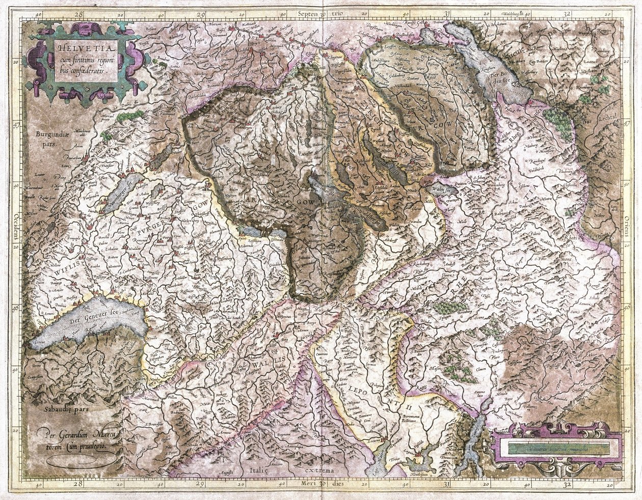 Suiza (grabado) de Gerardus Mercator