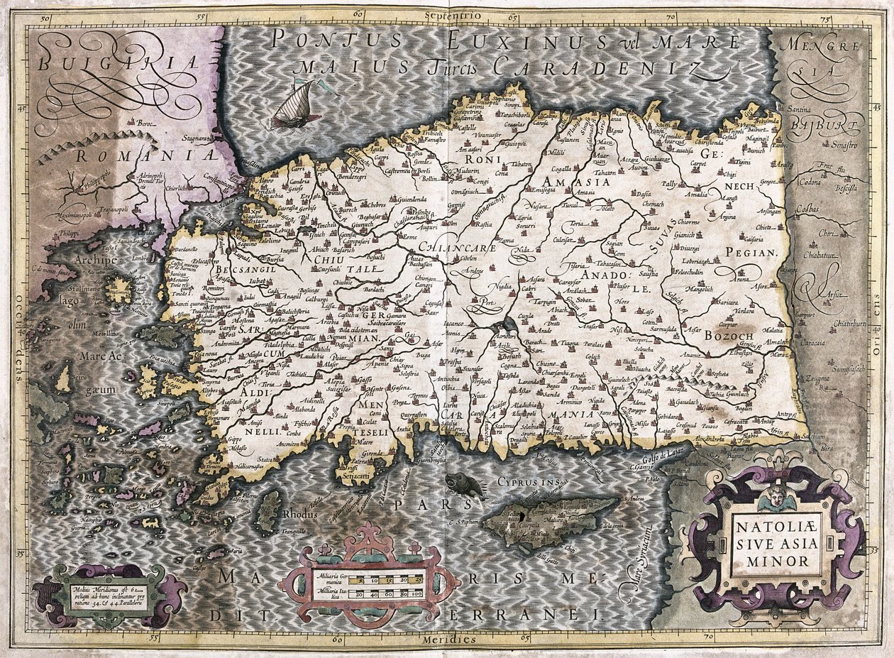 Turquía - Chipre (grabado) de Gerardus Mercator