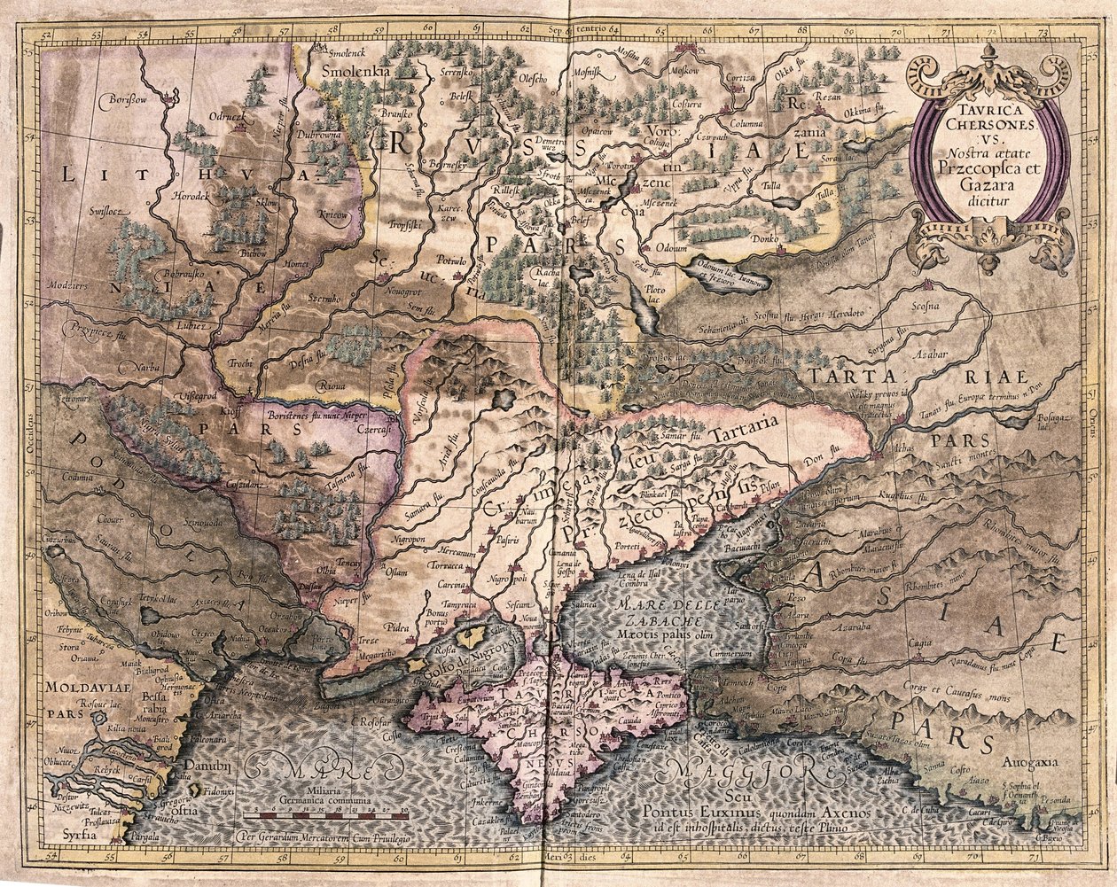 Ucrania y Crimea (grabado) de Gerardus Mercator