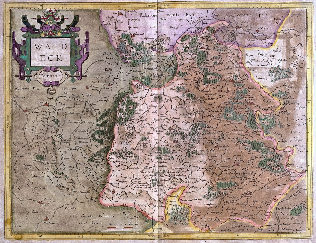 Waldeck (Hesse), Alemania (grabado) de Gerardus Mercator