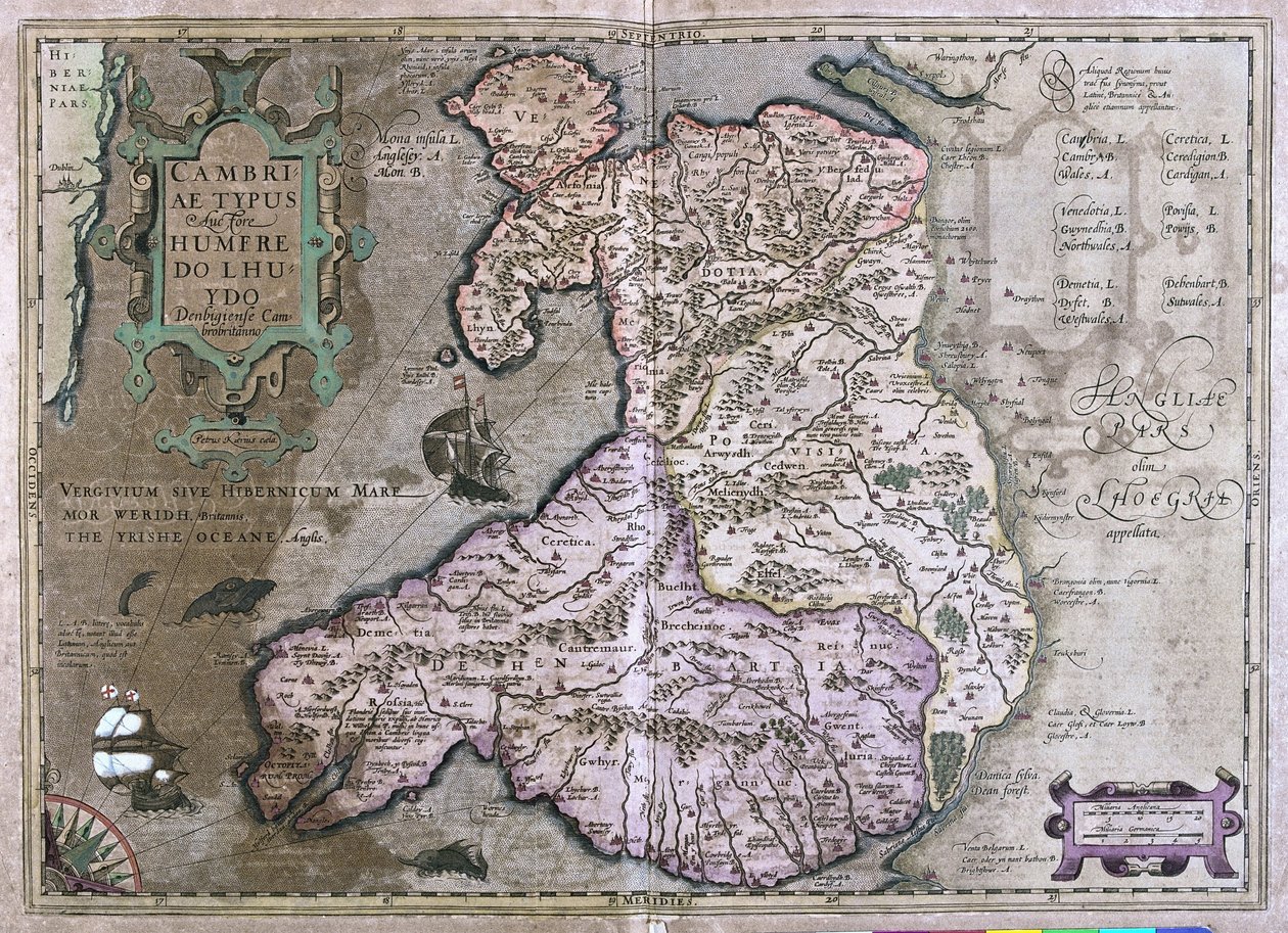 Gales, Gran Bretaña de Gerardus Mercator
