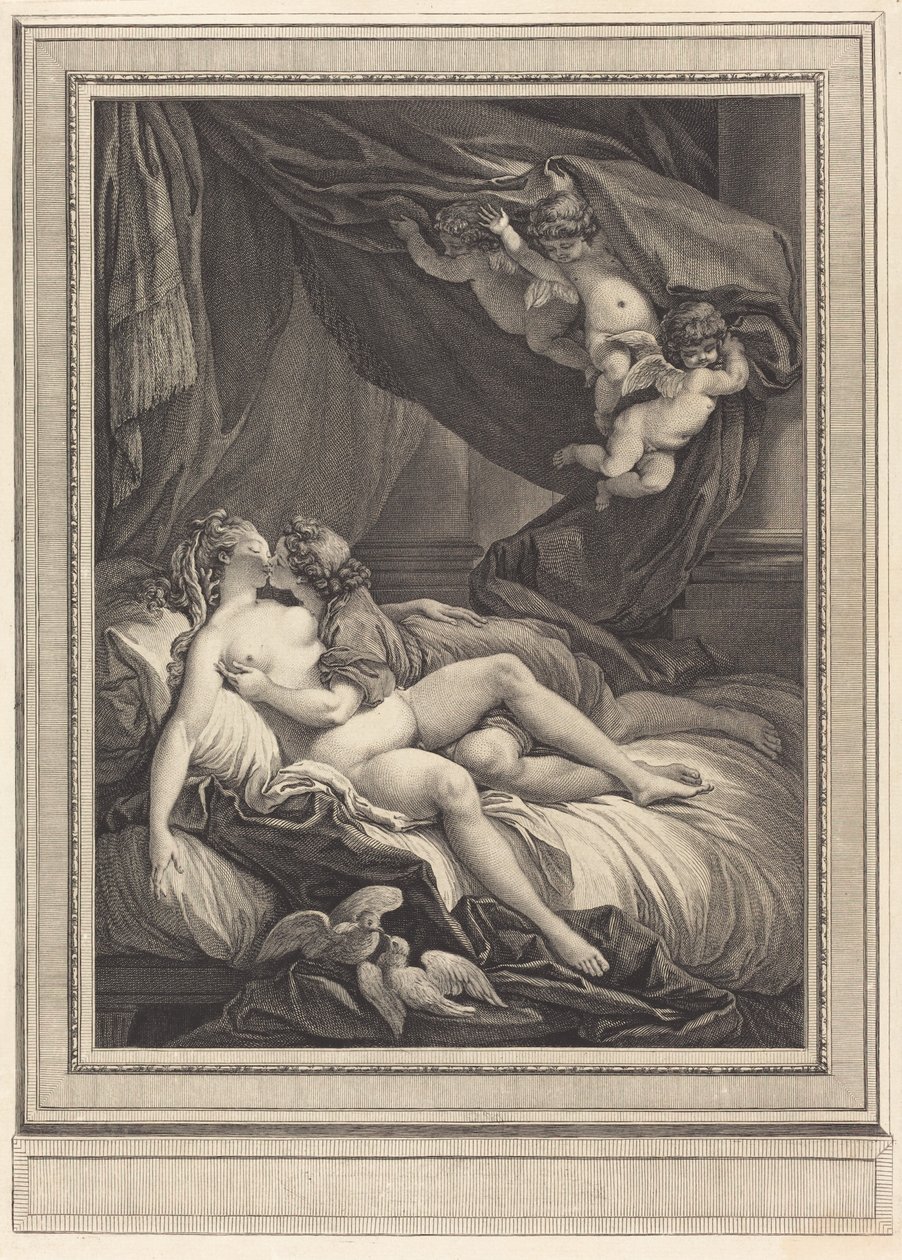 Venus y Adonis de Geraud Vidal after Charles Monnet