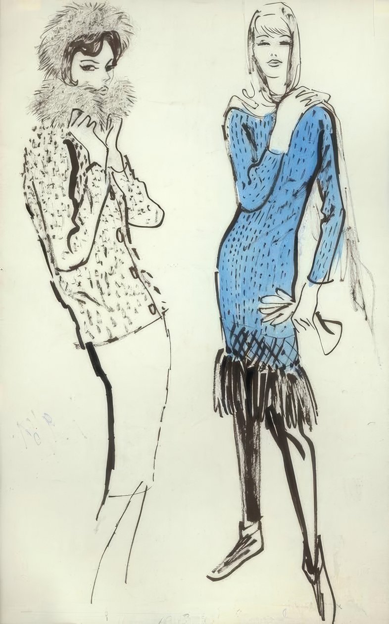 Traje y vestido con flecos / G. Hartung de Gerd Hartung