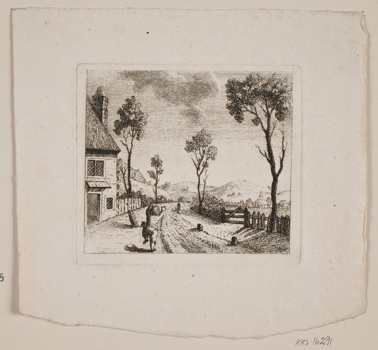 Paisaje con niño corriendo de Gerhard Ludvig Lahde