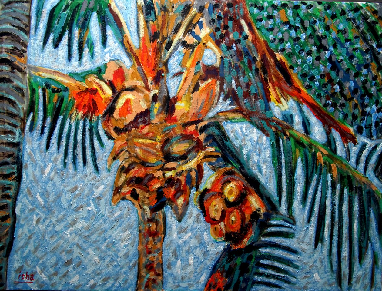 Cocotero al mediodía,2019 (óleo sobre lienzo) de Gerhardt Isringhaus