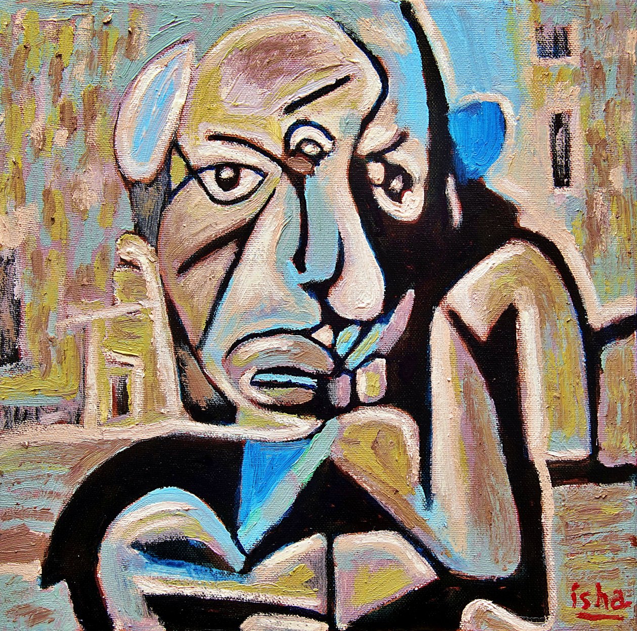 Pequeño Picasso, 2022 (óleo sobre lienzo) de Gerhardt Isringhaus