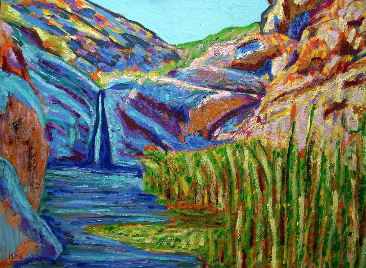 Cascada del Sol de Mayo, 2022 (óleo sobre lienzo) de Gerhardt Isringhaus