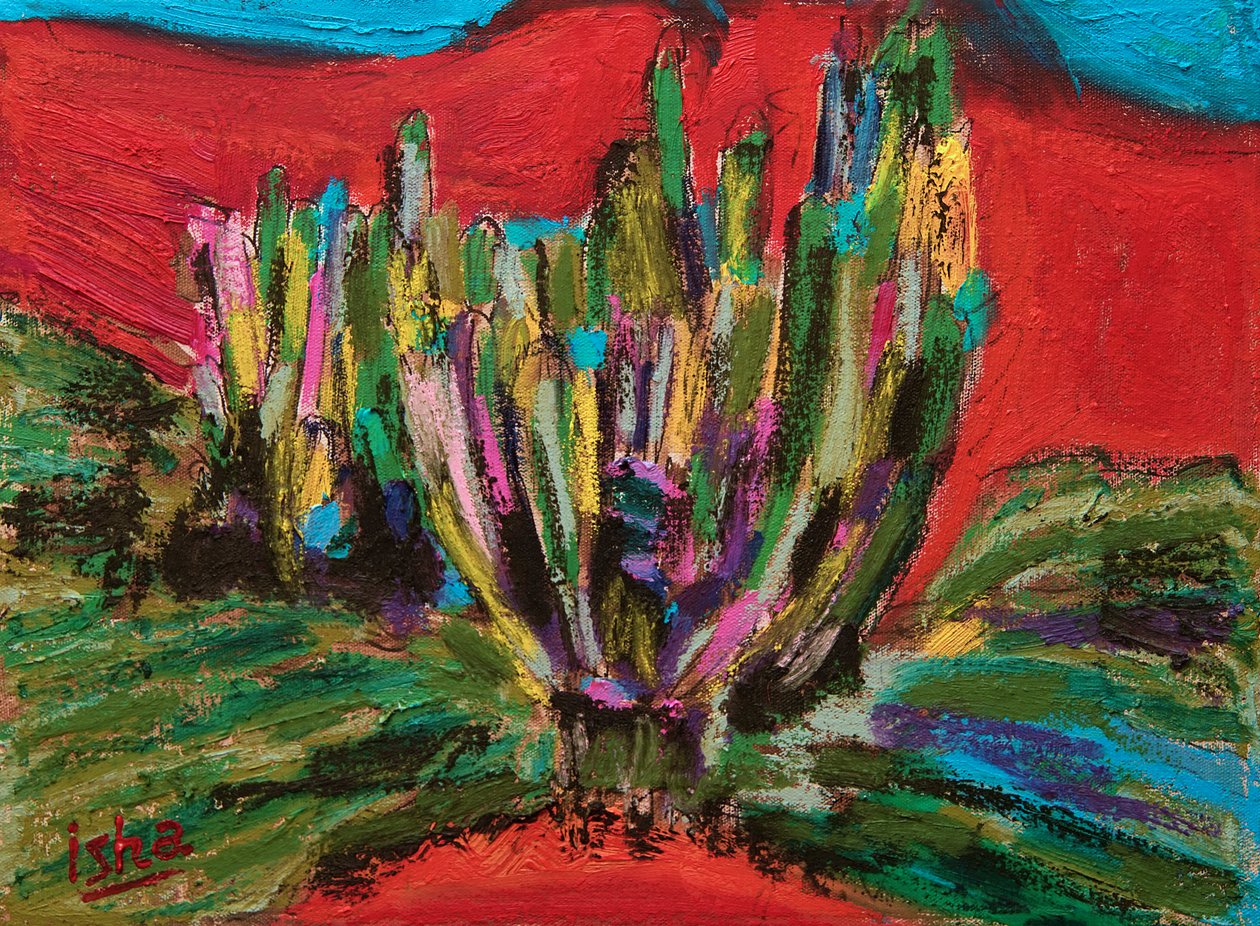 Saguaro Spirit, 2018, óleo sobre lienzo. de Gerhardt Isringhaus