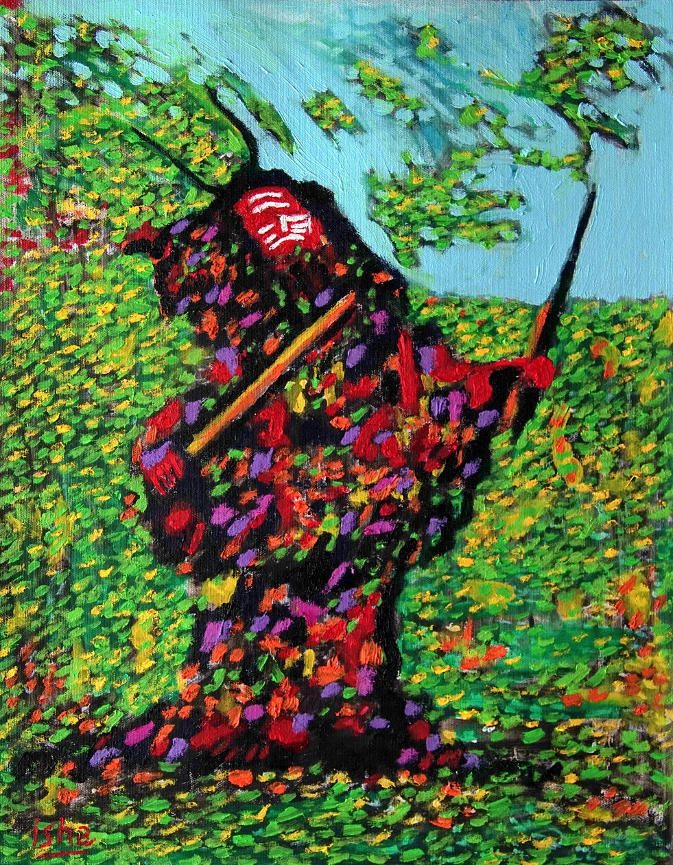 Chamán siberiano, 2020 (óleo sobre lienzo) de Gerhardt Isringhaus