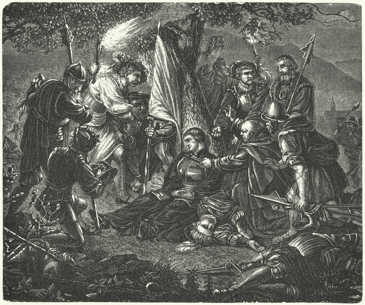 Muerte de Huldrych Zwingli en la Batalla de Kappel, 1531 de German School