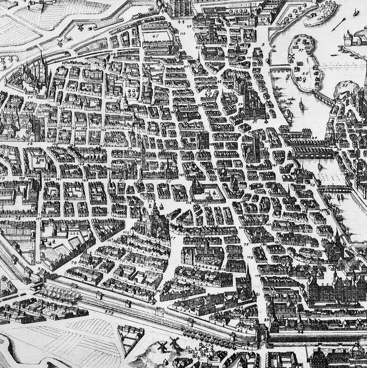 Mapa de París, 1620 (detalle) de German School