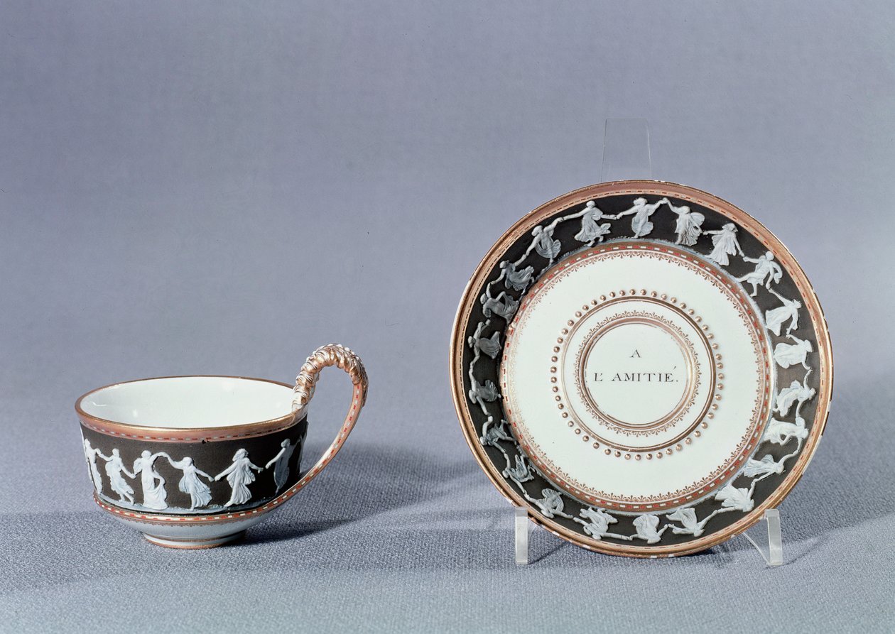 Taza y platillo de Meissen, finales del siglo XVIII de German School