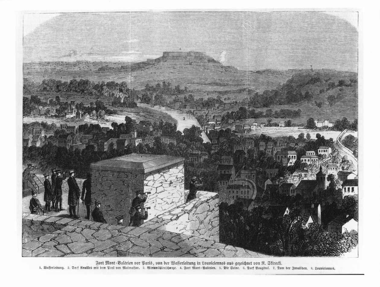 Monte Valerien visto desde Louveciennes, ilustración de 