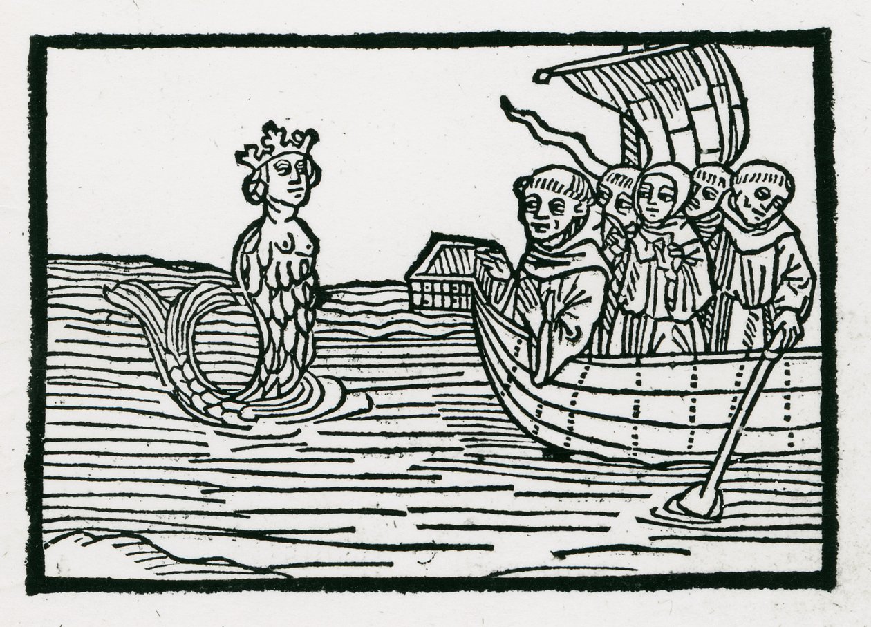 San Brendan y la sirena, ilustración de 