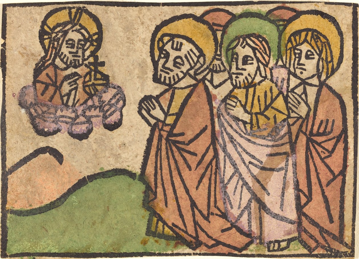 Cristo Apareciendo a los Apóstoles de German 15th Century