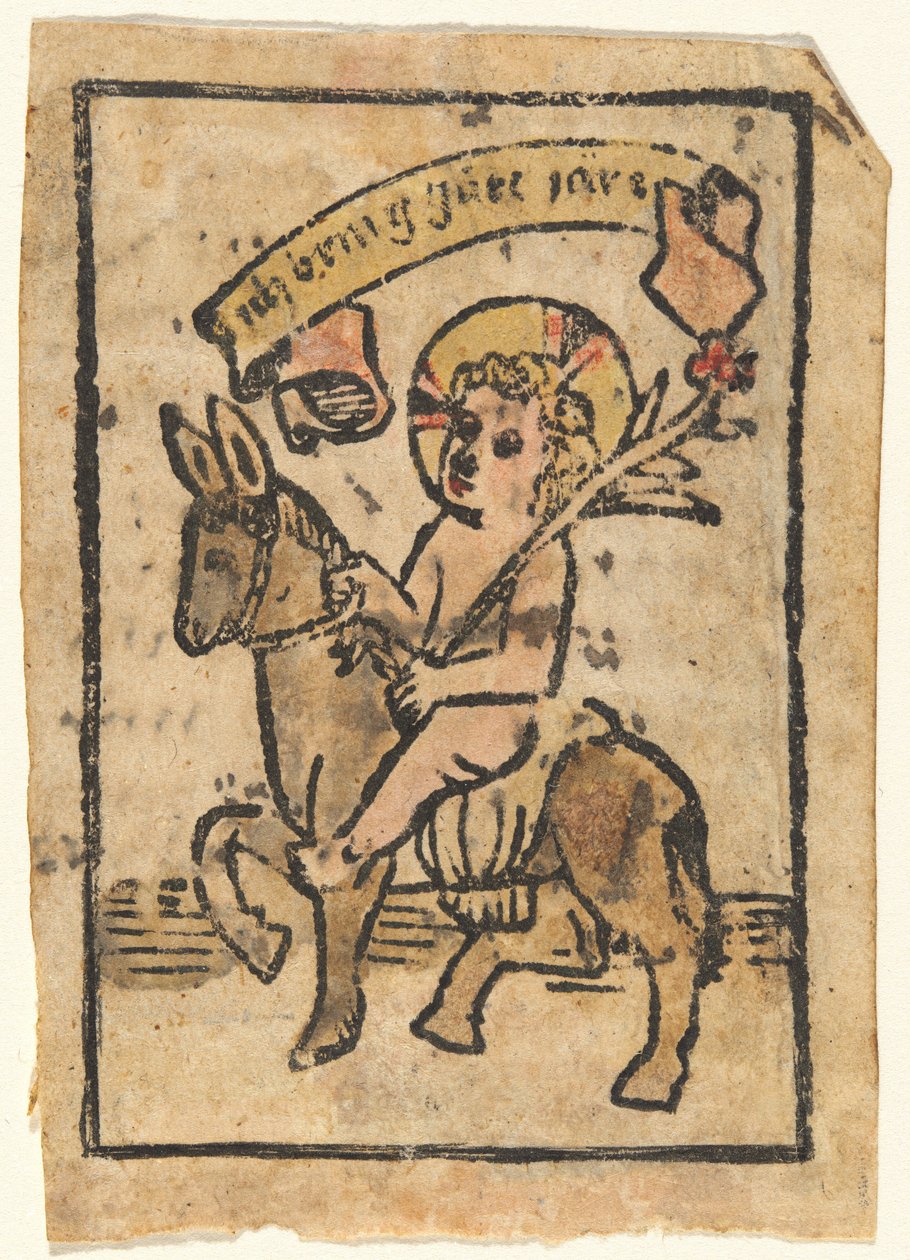 El Niño Jesús en el Burro de German 15th Century