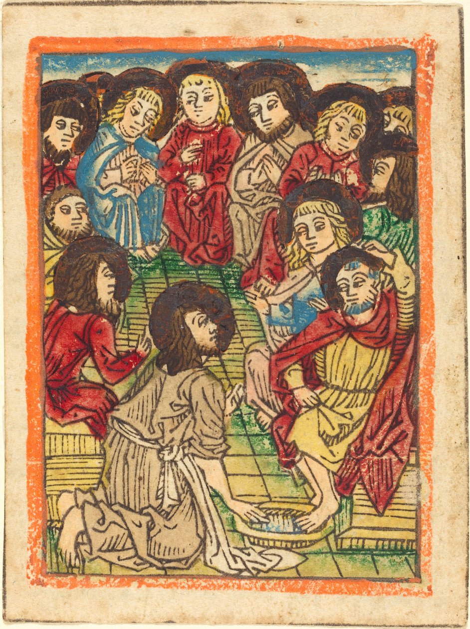 Cristo Lavando los Pies de los Apóstoles de German 15th Century