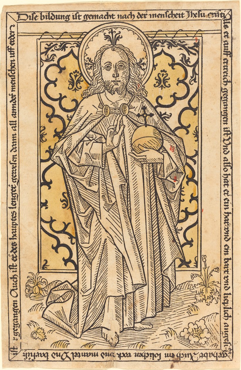 Cristo como Salvator Mundi de German 15th Century
