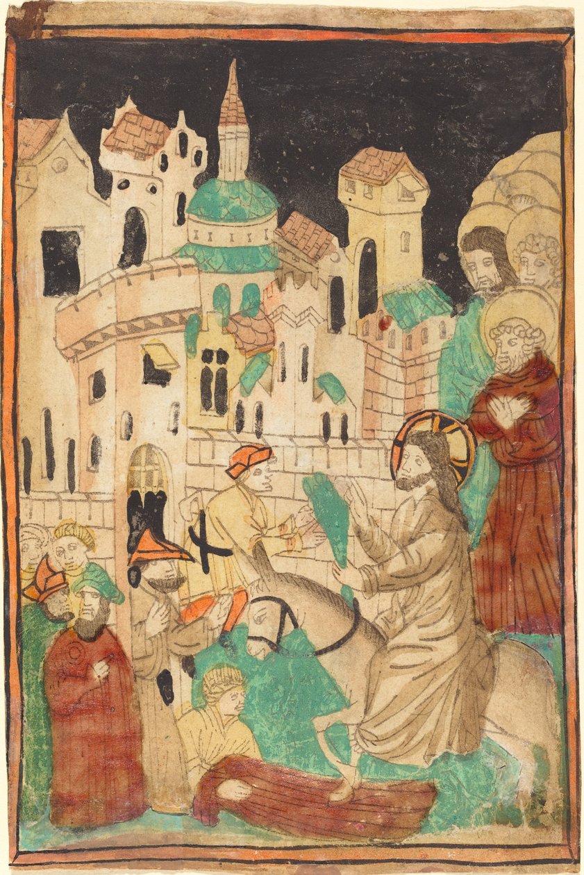 La entrada de Cristo en Jerusalén de German 15th Century