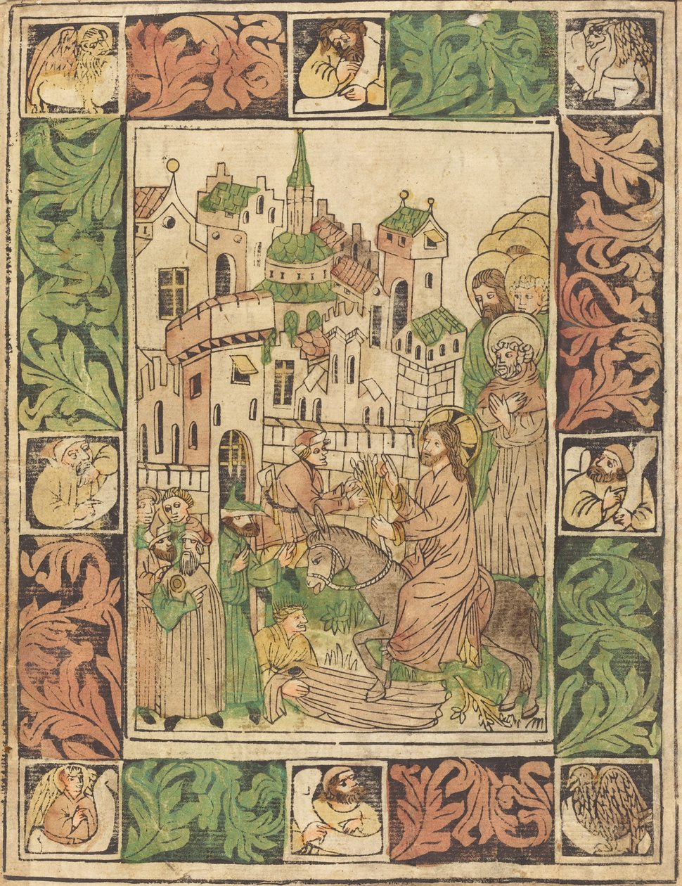 La entrada de Cristo en Jerusalén de German 15th Century