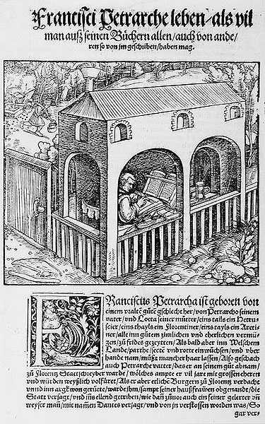 Un monje franciscano copiando un manuscrito de German School
