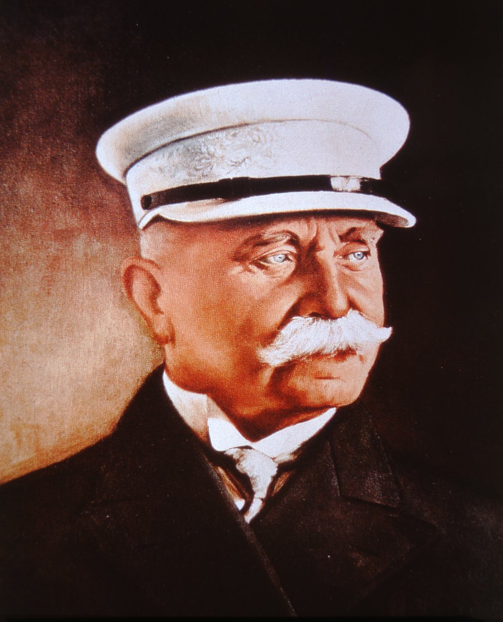 Conde Ferdinand von Zeppelin (litografía en color) de German School