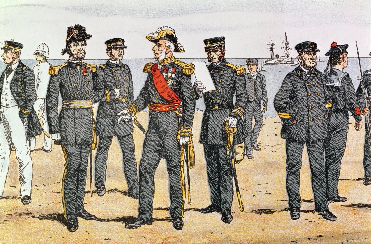 Uniformes de la marina francesa, finales del siglo XIX de German School