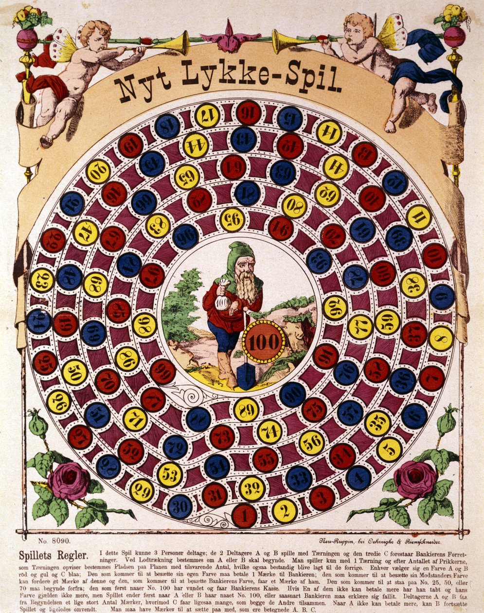 Juego de la oca alemana. Siglo XIX. de German School