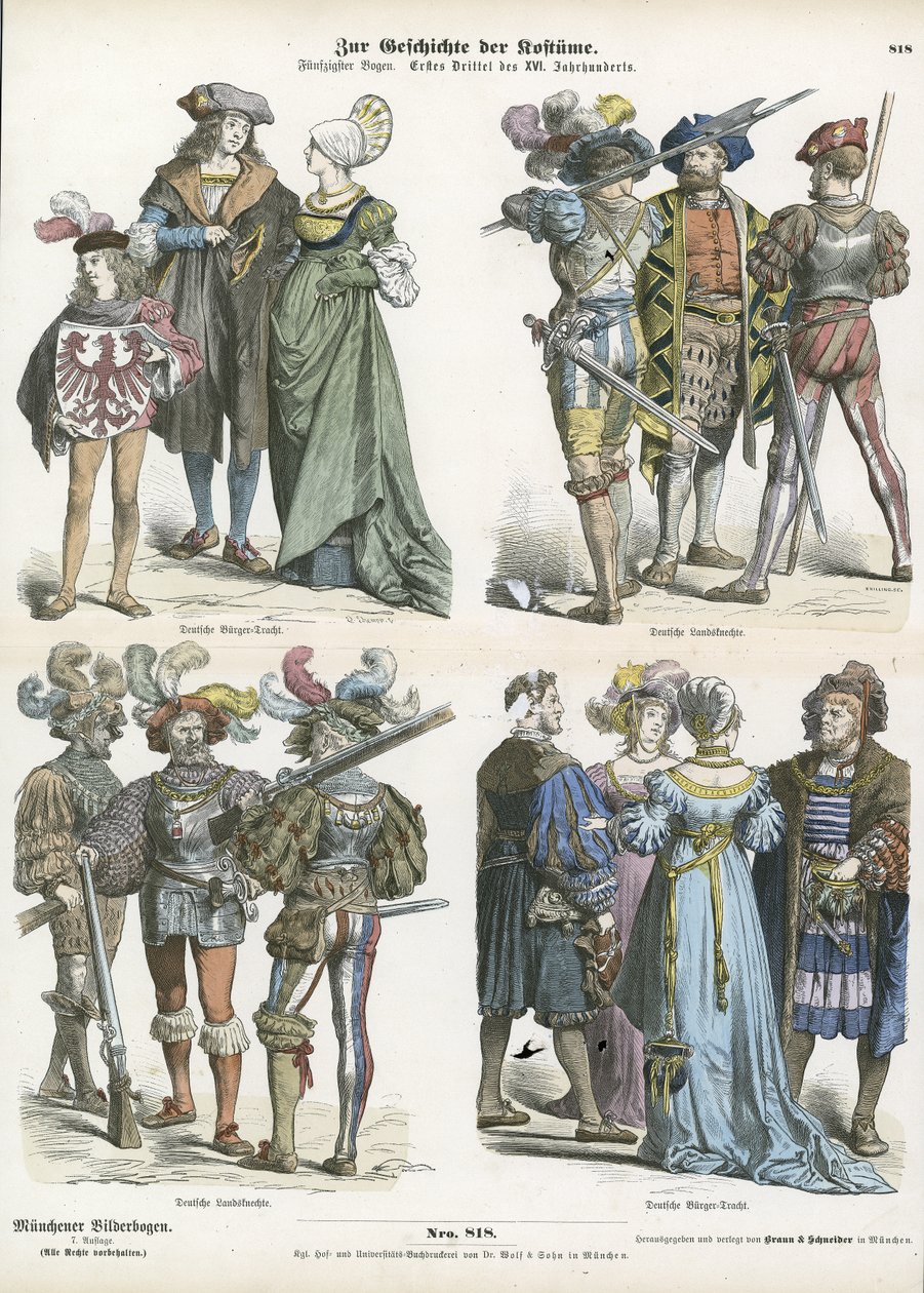 Trajes alemanes, principios del siglo XVI de German School