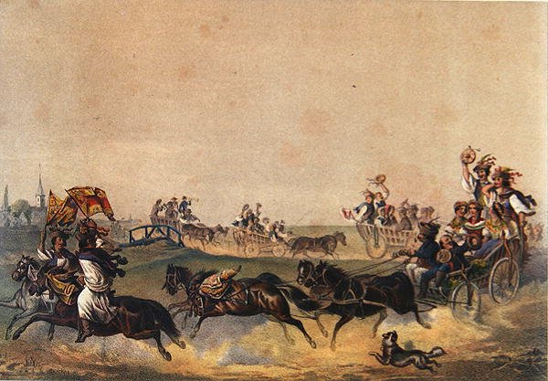 Procesión de boda húngara, c.1855 de German School