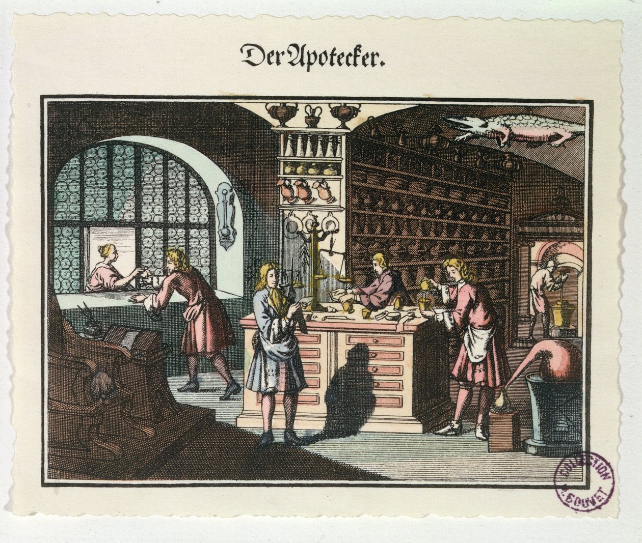 Interior de una botica, c.1700 de German School