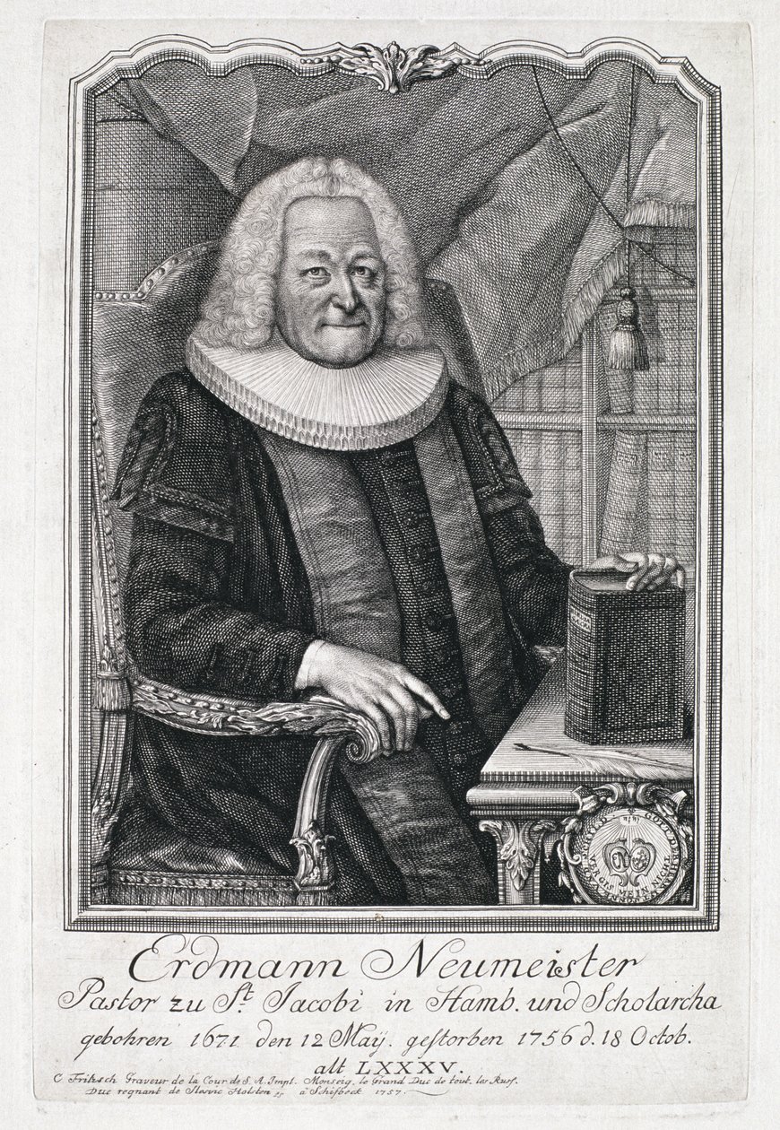 Retrato de Erdmann Neumeister (1671-1756) de German School