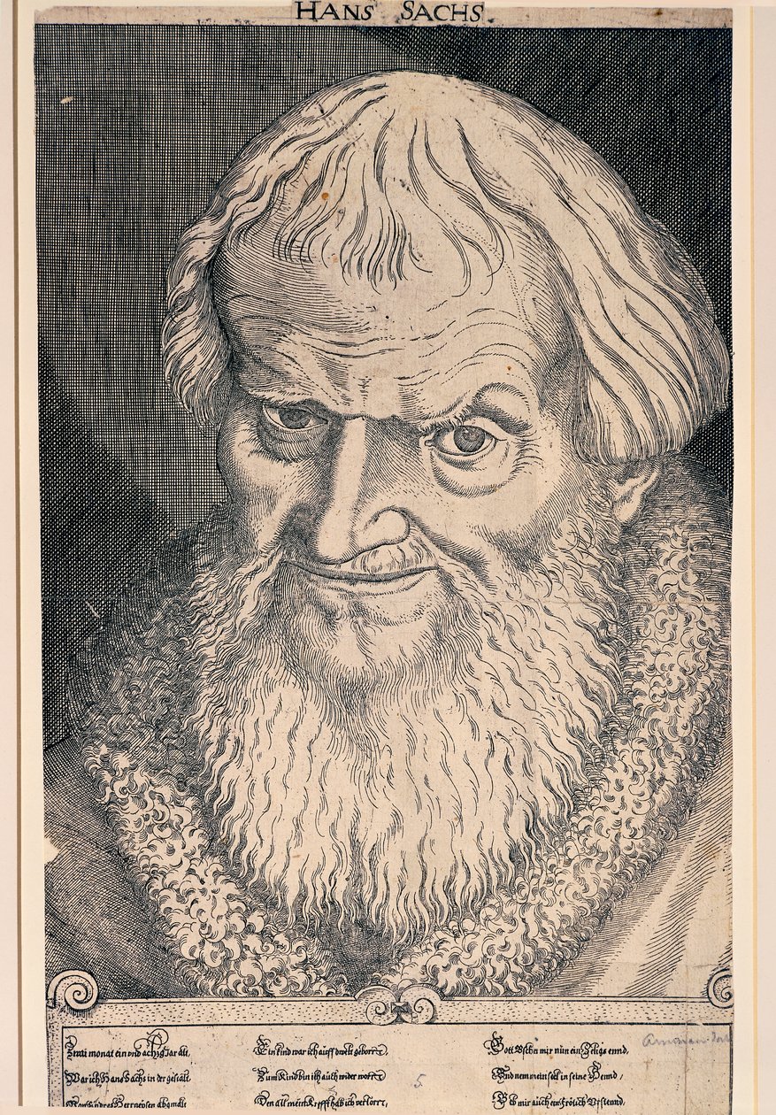 Retrato de Hans Sachs (grabado) de German School