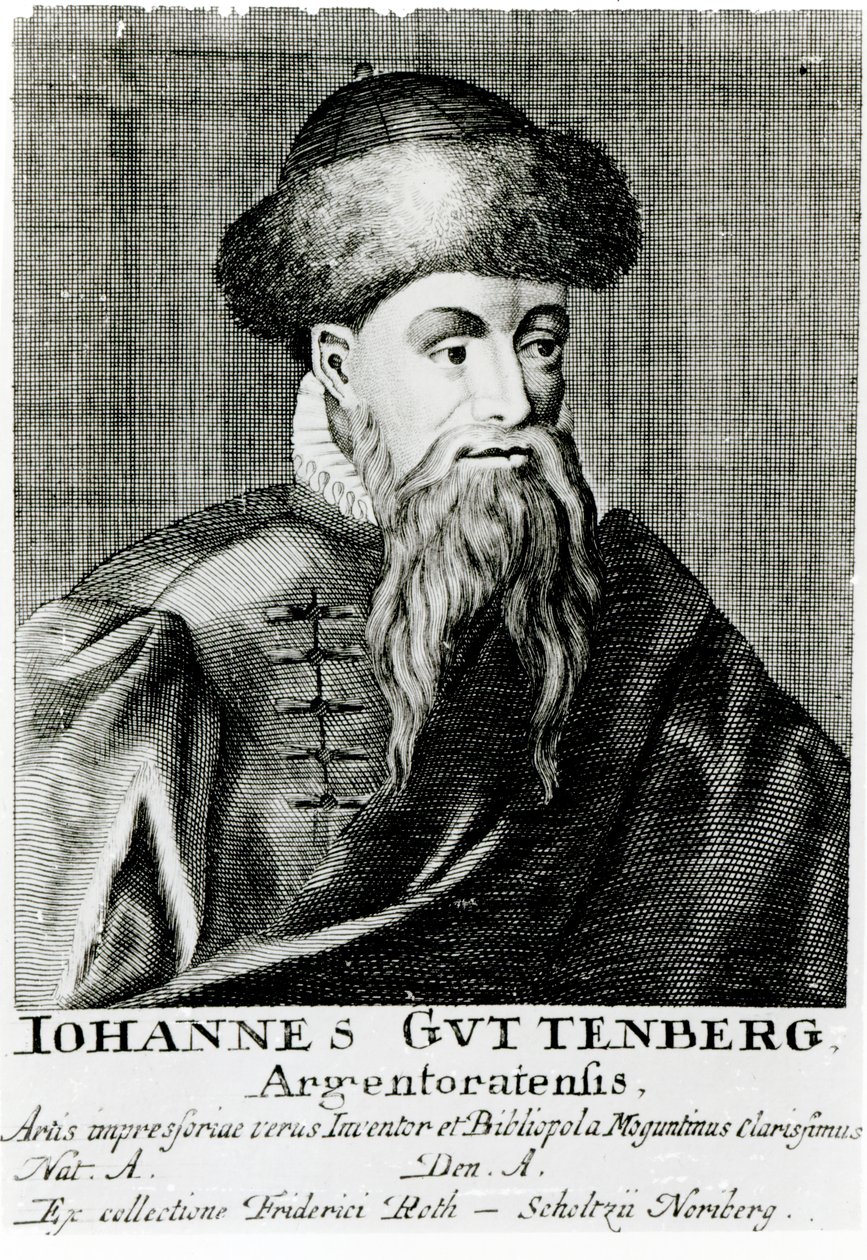 Retrato de Johannes Gutenberg de German School
