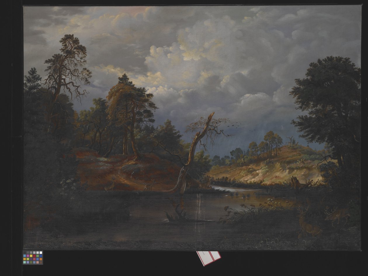 Paisaje romántico (óleo sobre lienzo) de German School