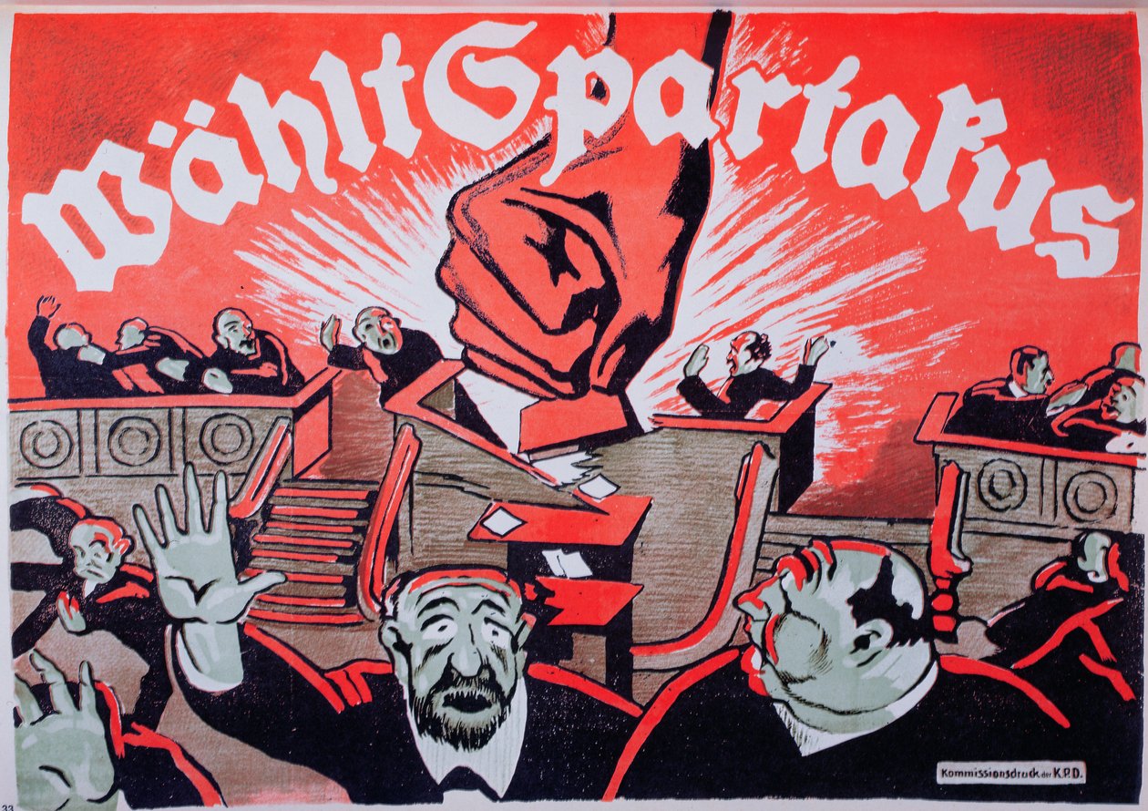 Votez Spartacus, cartel electoral de la Liga Espartaquista, 1918 de German School