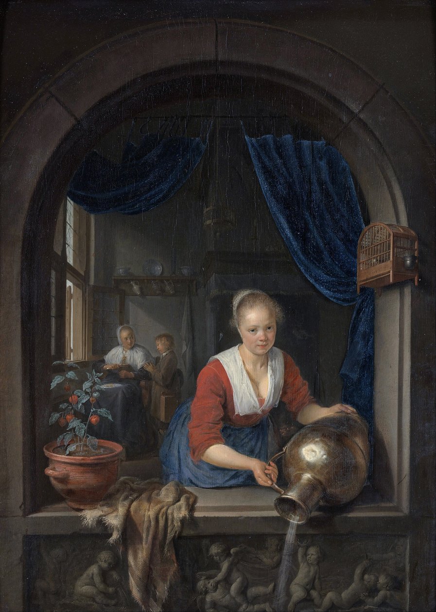 Criada en la ventana de Gerrit Dou