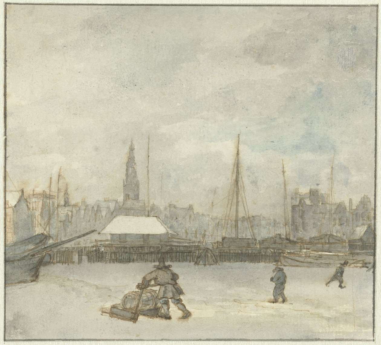 Vista de invierno en Amsterdam de Gerrit Lamberts