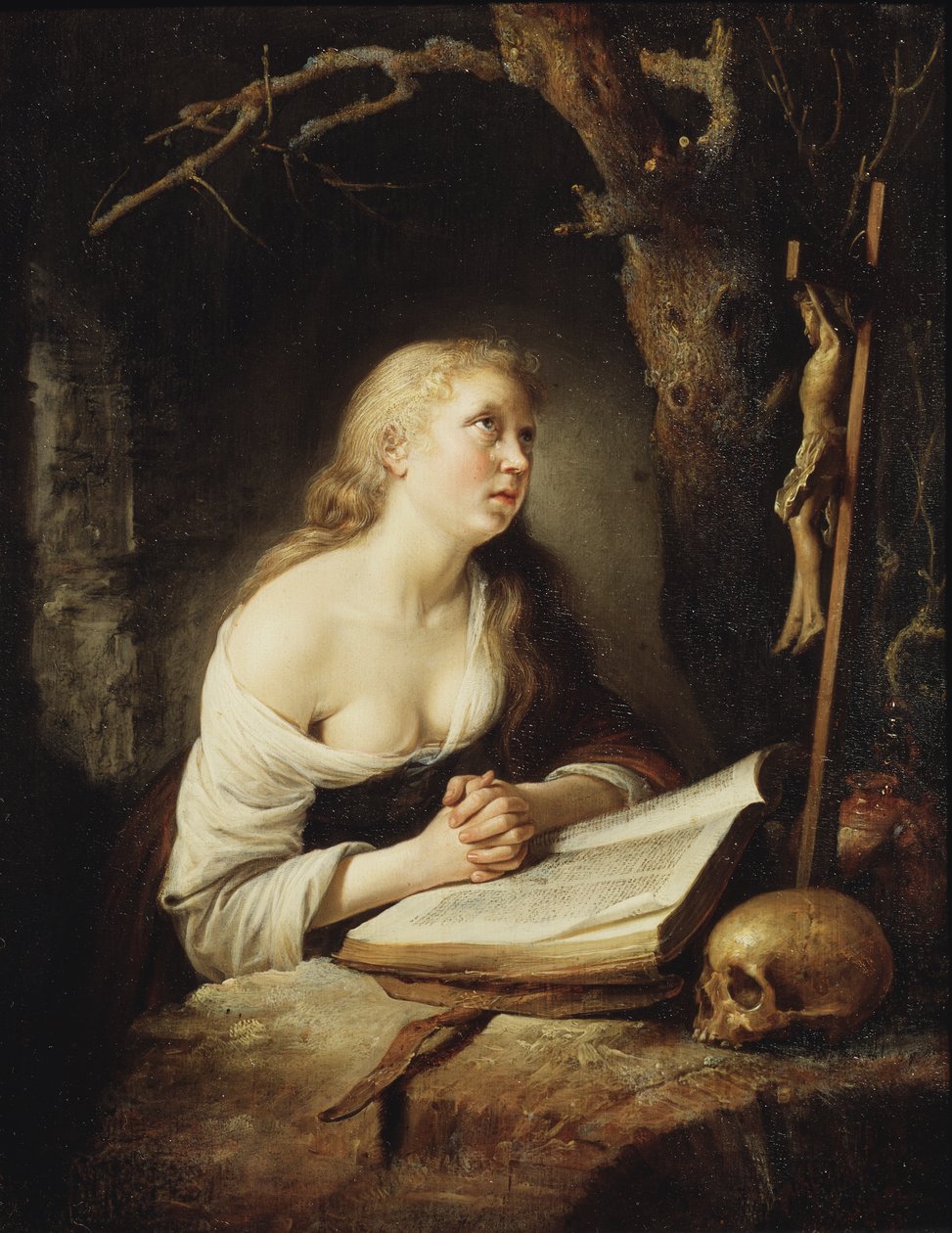 La Magdalena penitente, c.1650-65 de Gerrit Dou