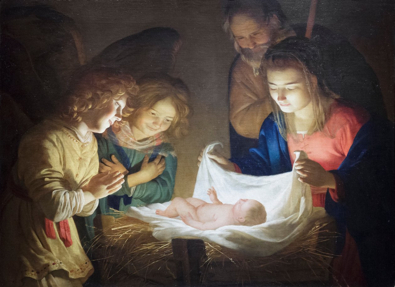 Adoración del Niño de Gerrit van Honthorst