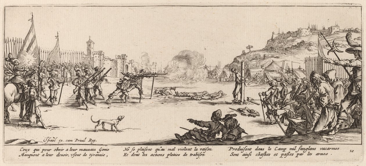 El pelotón de fusilamiento de Gerrit van Schagen after Jacques Callot