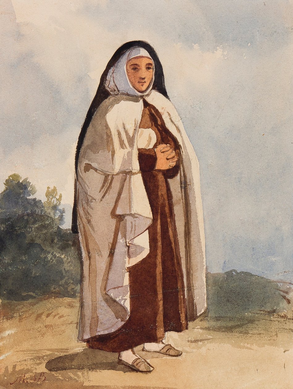 Una monja, con adiciones de la Princesa Maria Annunziata di Borbone de Giacinto Gigante