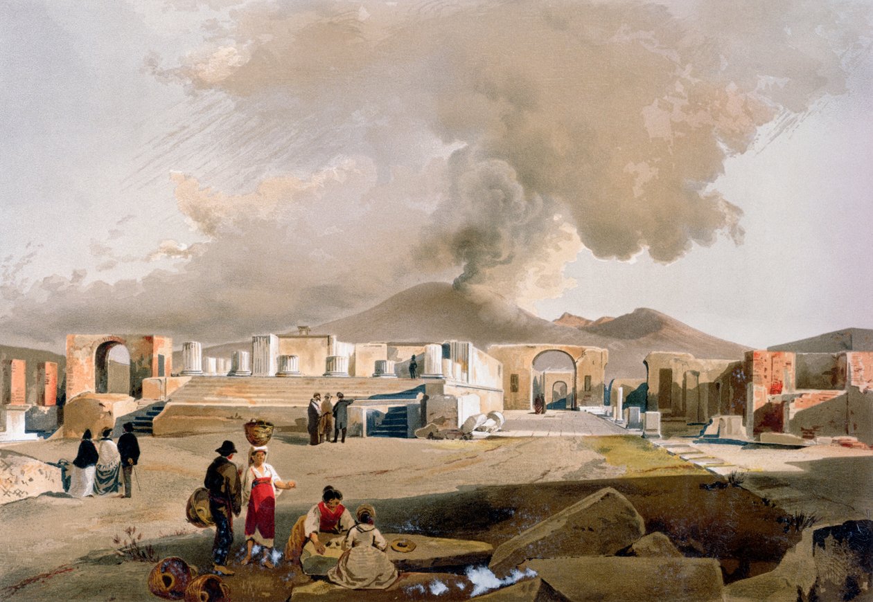 El Templo de Júpiter y el Foro en Pompeya, c.1860 de Giacinto Gigante